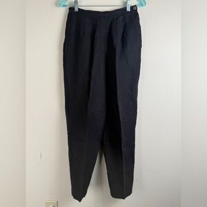 Kleen 100% Linen Barrel Ankle Pant Womens S Black Elastic Waist Lagenlook Boho